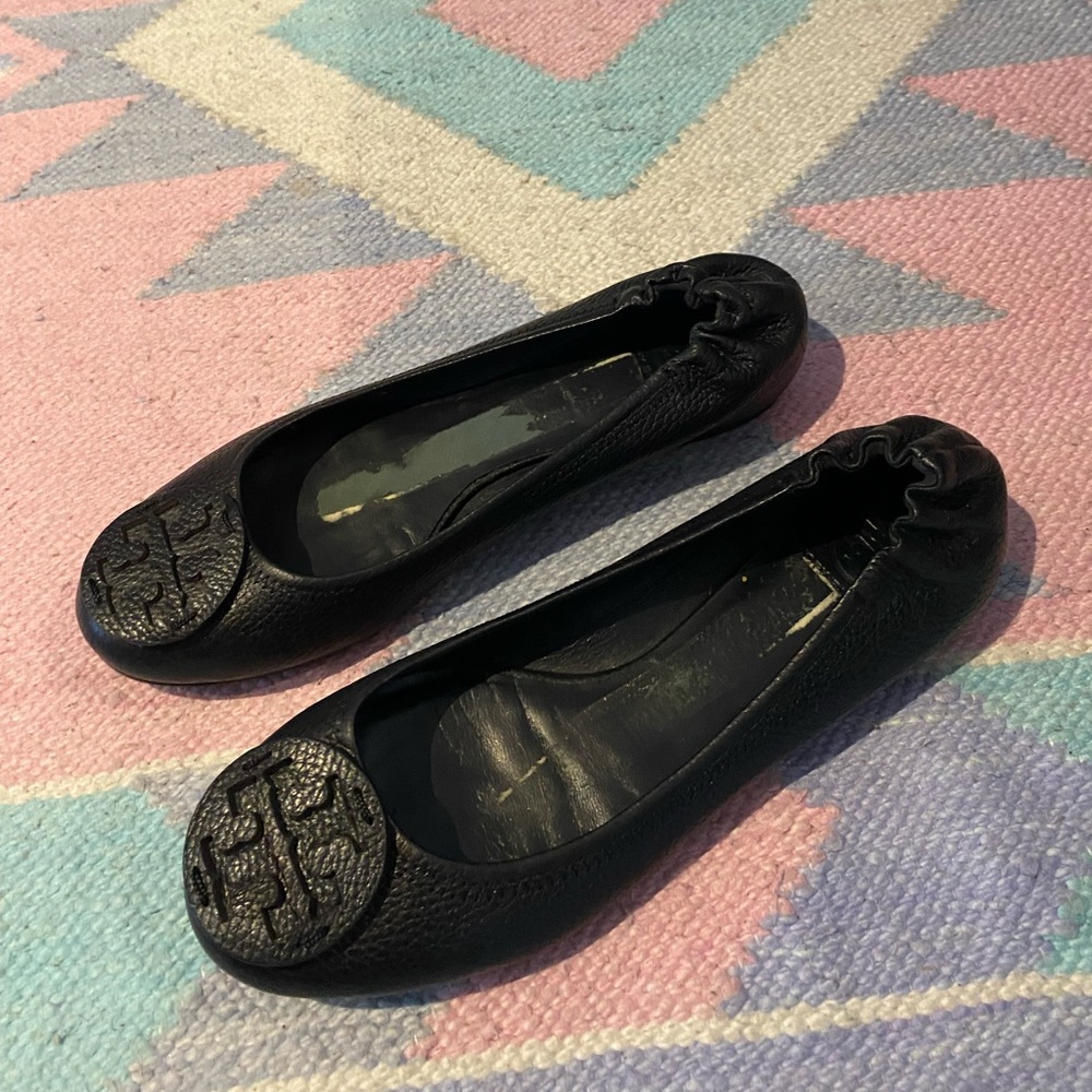 Tory Burch Black Leather Loafers